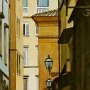 <I>Florence sous la pluie</I>, aquarelle, 21"x10"